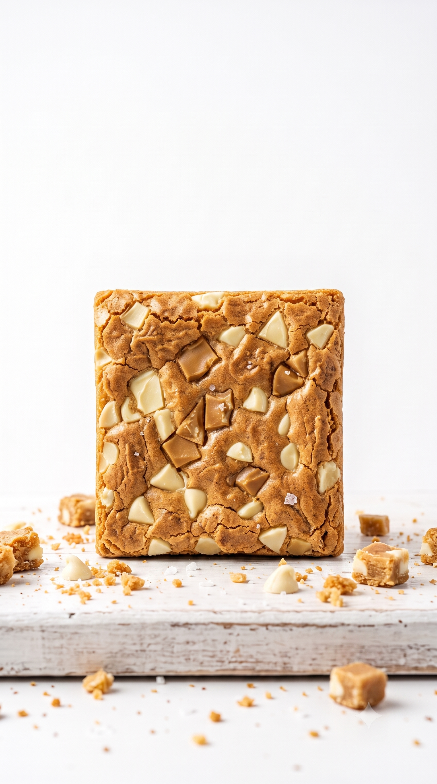 Classic White Chocolate & Toffee Blondie – Chewy Brown Butter Blondie Square
